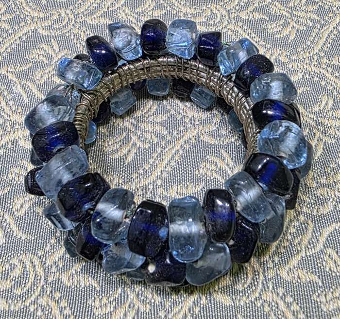 6 Glass Beads Napkin Rings