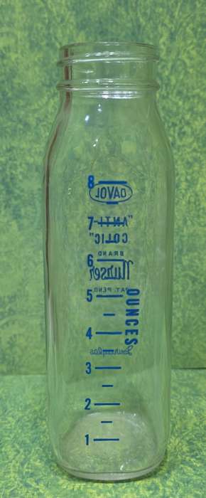 Vintage Davol Anti-Colic Brand Nurser Glass Baby Bottle, Duraglas Providence