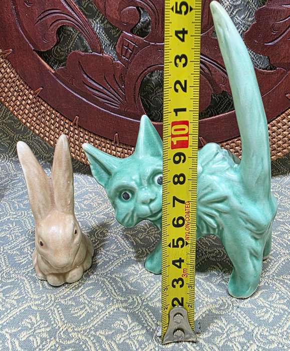 Vintage Sylvac Green Kitty | 1930`s | Very good Condition | England | free Bunny |
