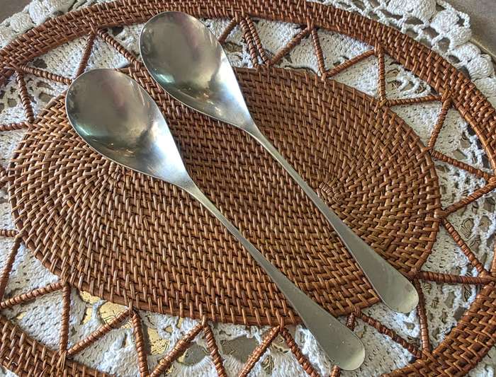 OLD HALL Serving Spoons - ALVESTON Pattern- Vintage