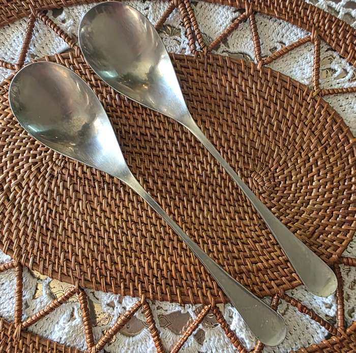 OLD HALL Serving Spoons - ALVESTON Pattern- Vintage