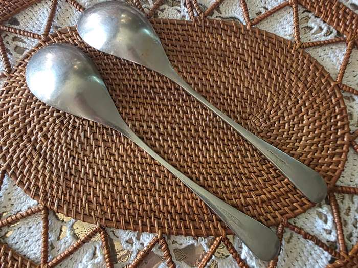 OLD HALL Serving Spoons - ALVESTON Pattern- Vintage