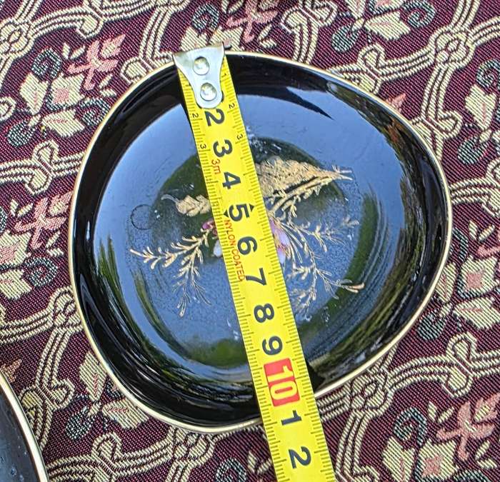 Appealing Black Snack Plate with side plates made in Germany