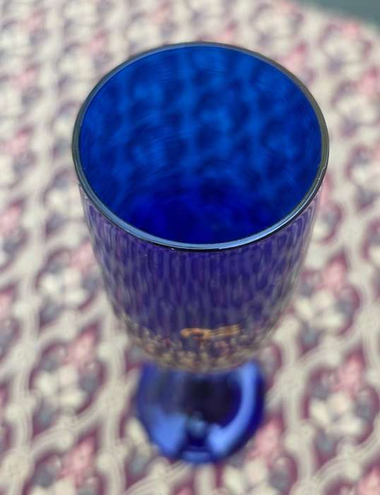 Cobalt Blue Champagne Flute Glass
