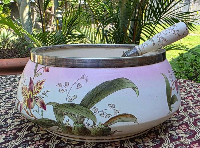 Vintage Salad Bowl with Spoon