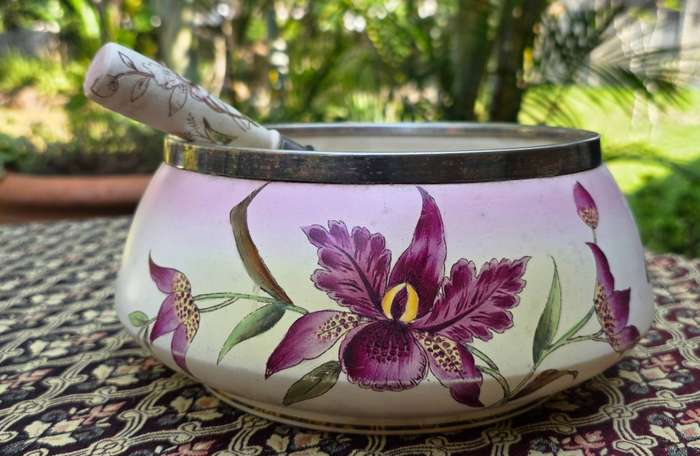Vintage Salad Bowl with Spoon