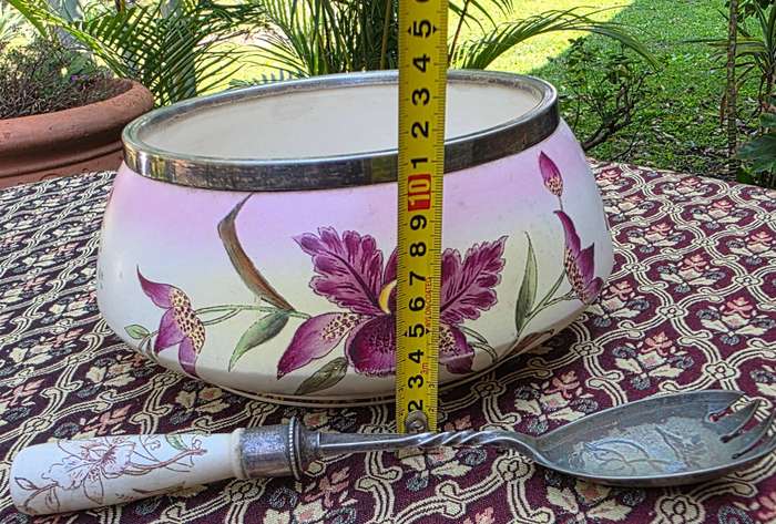 Vintage Salad Bowl with Spoon