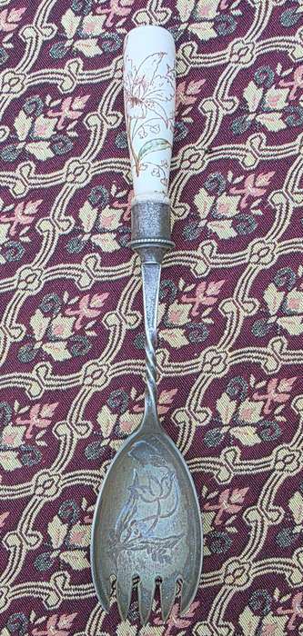 Vintage Salad Bowl with Spoon