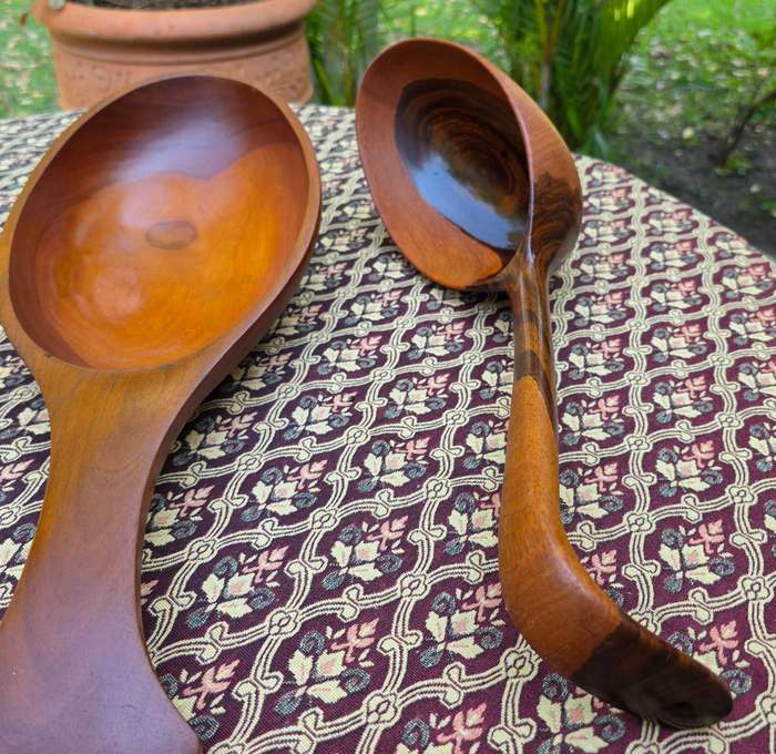 Two Huge Wooden Spoons