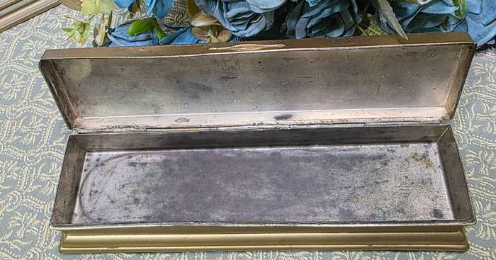 VINTAGE METAL PENCIL CASE/BOX | HEAVY | SOLID |