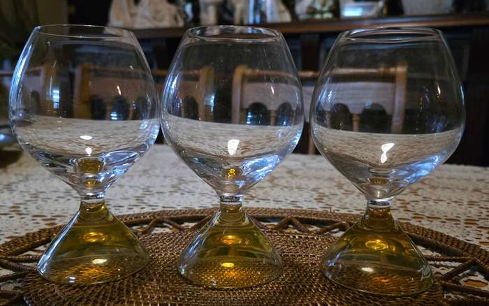 Ron Zacapa Rum Glasses (set of 3) crystal glasses, perfect condition