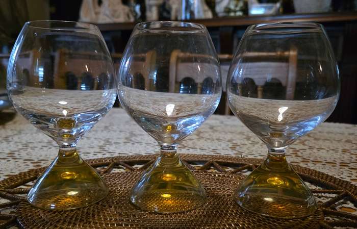 Ron Zacapa Rum Glasses (set of 3) crystal glasses, perfect condition