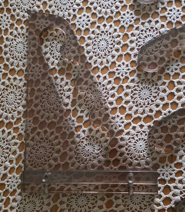 4 Perspex Coat Hangers with Wall Bracket