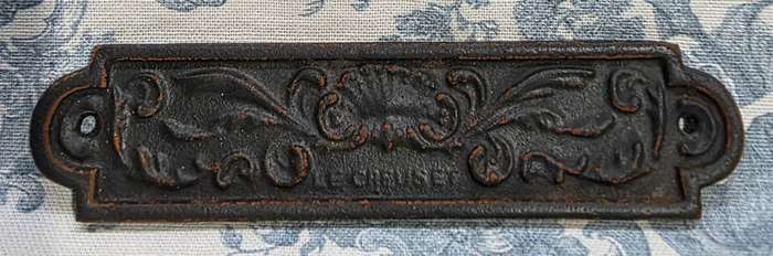 Vintage French Le Creuset Cast Iron Plaque, Retro Metal