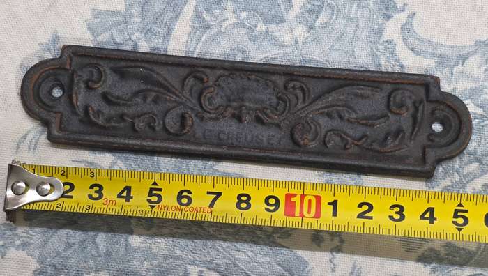 Vintage French Le Creuset Cast Iron Plaque, Retro Metal
