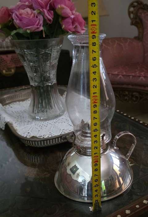 ULTRA RARE   - Silverplated Vintage oil lamp