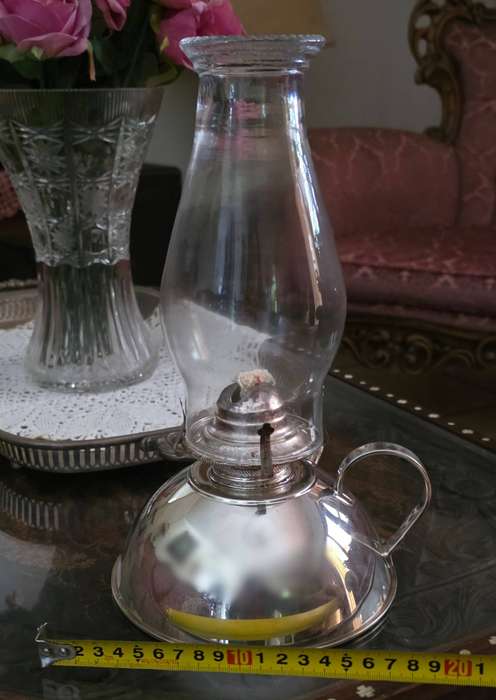 ULTRA RARE   - Silverplated Vintage oil lamp
