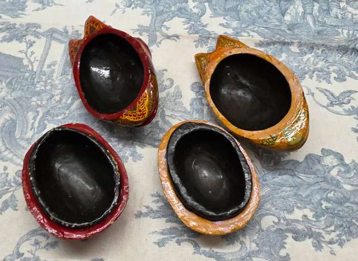 Set of 2 Papier-Mâché Fish Trinket Boxes