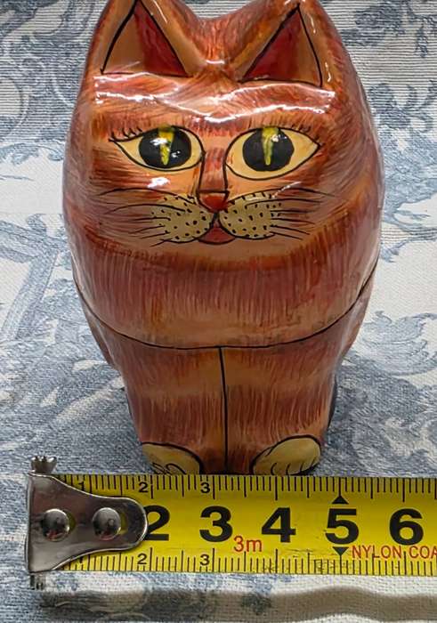 Papier-Mâché CAT Trinket Box