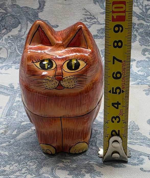 Papier-Mâché CAT Trinket Box