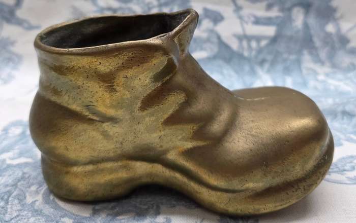 Solid Brass Footsteps  Vintage Boot & Shoe Duo