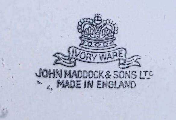 Ivory Ware Wall Plate | John Maddock & Sons Ltd | England