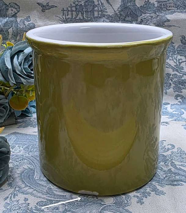 Olive Green Terra Cotta Container with Chopsticks