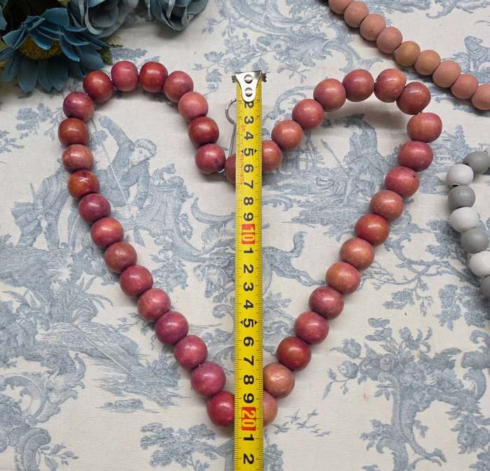 3 WOODEN BEADS HEARTS | PATIO | ORNAMENTS |
