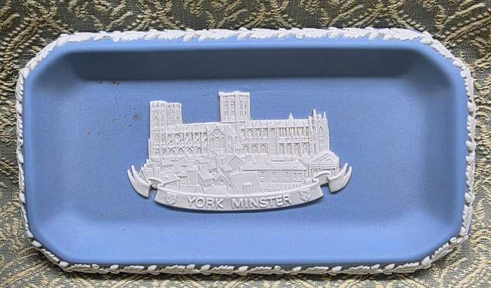Small Wedgwood Light Blue Jasperware RECTANGULAR PIN DISH