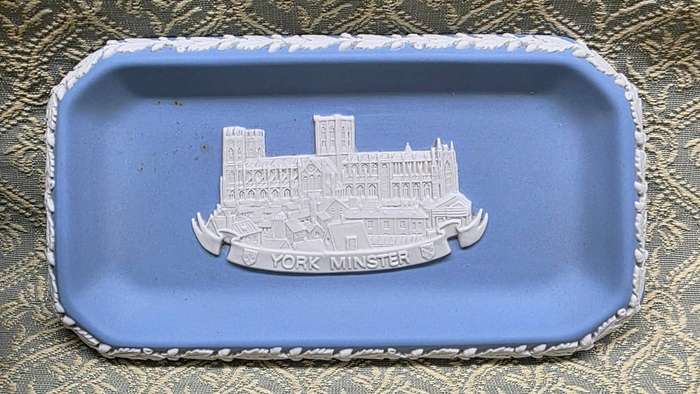Small Wedgwood Light Blue Jasperware RECTANGULAR PIN DISH