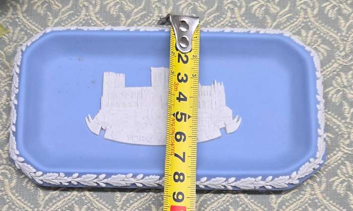 Small Wedgwood Light Blue Jasperware RECTANGULAR PIN DISH