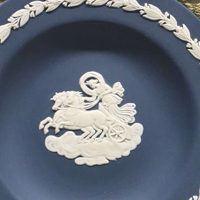 Small Wedgwood Blue Jasperware Pin Tray/Wall Plate