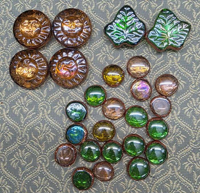 Glass Pebbles with Copper Edge