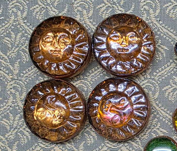 Glass Pebbles with Copper Edge