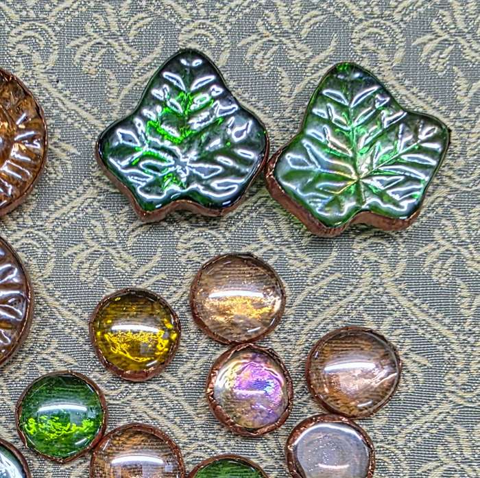 Glass Pebbles with Copper Edge