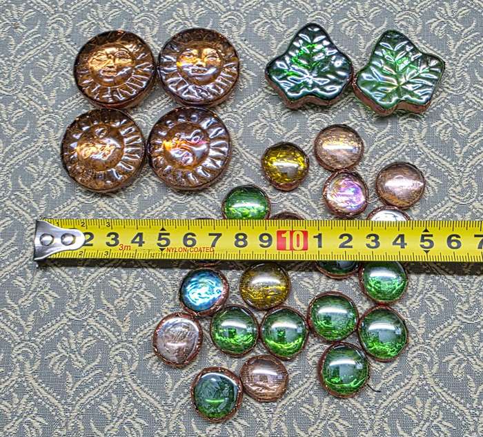 Glass Pebbles with Copper Edge