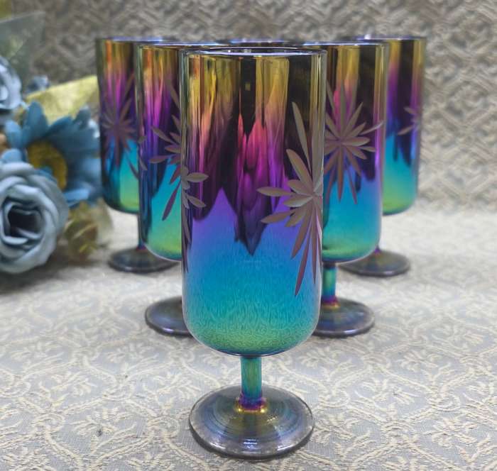 6 Bohemian Drinking Glasses
