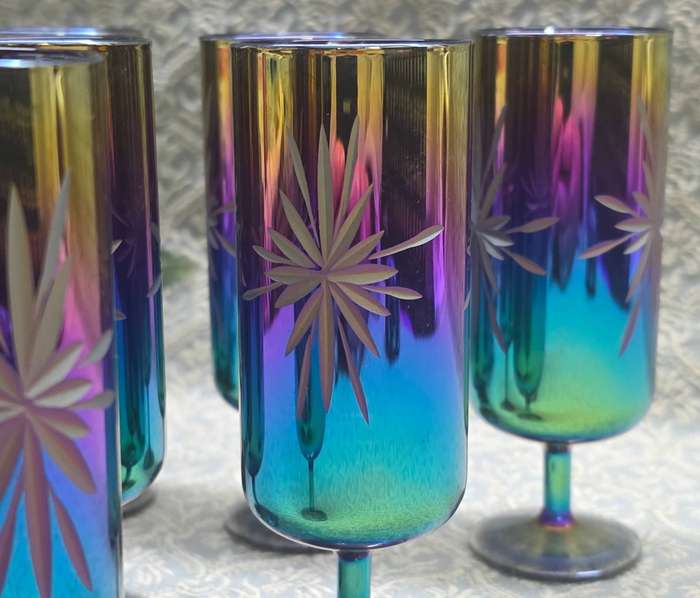 6 Bohemian Drinking Glasses