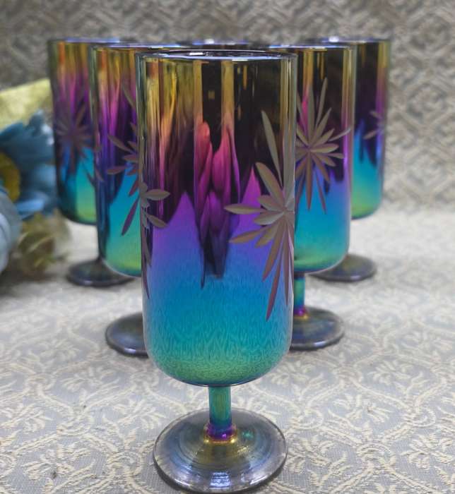 6 Bohemian Drinking Glasses