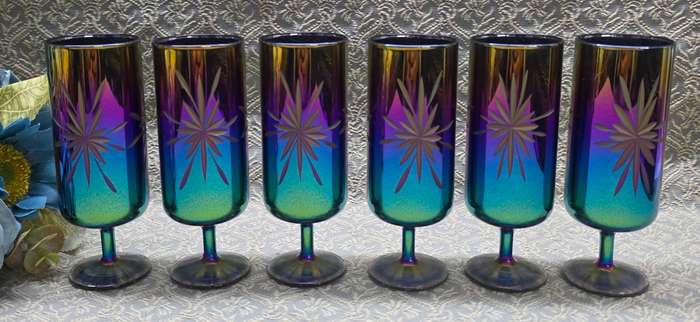6 Bohemian Drinking Glasses