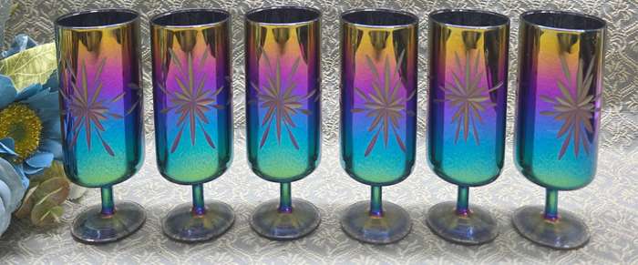 6 Bohemian Drinking Glasses