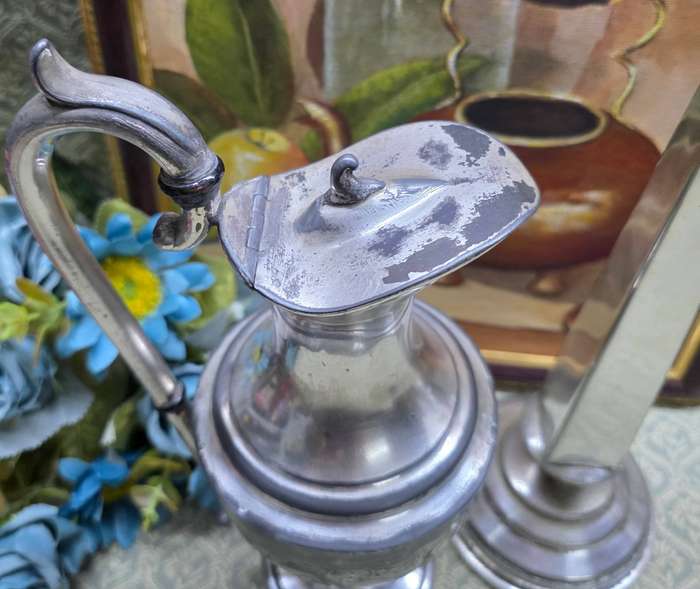 CLARET JUG AND CANDLE HOLDER