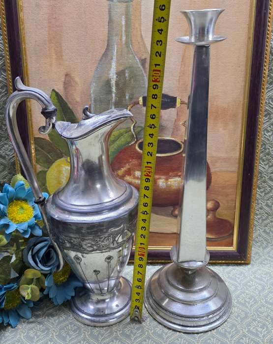 CLARET JUG AND CANDLE HOLDER