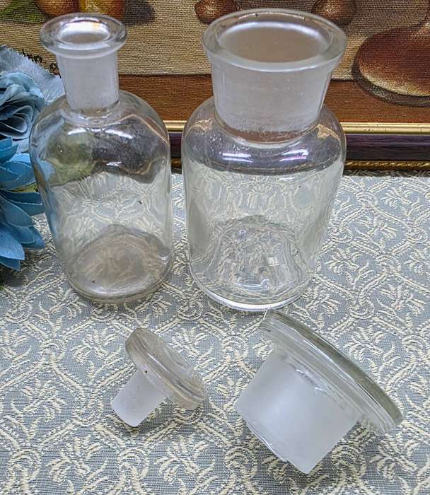 Two Vintage Glass Bottles