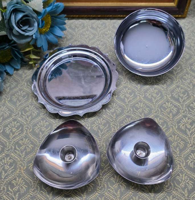 BUTTER DISH & CANDLE HOLDERS