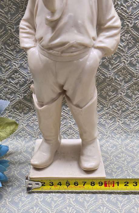 Vintage ARTAFINA Polyresin Boy with Pipe Figurine, 31 cm