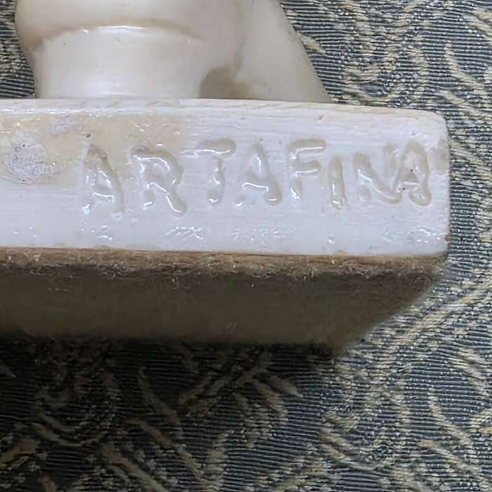 Vintage ARTAFINA Polyresin Boy with Pipe Figurine, 31 cm