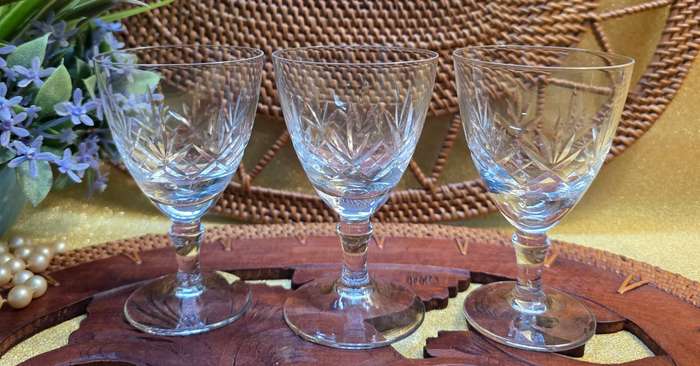 THREE CRYSTAL GLASSES