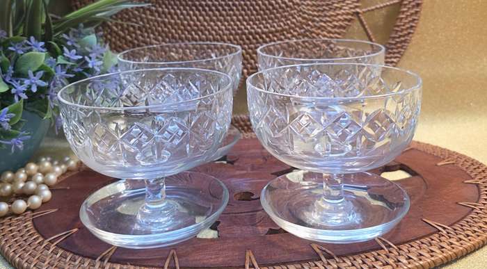 Set of 4 Webb Corbett Cut Crystal Glasses