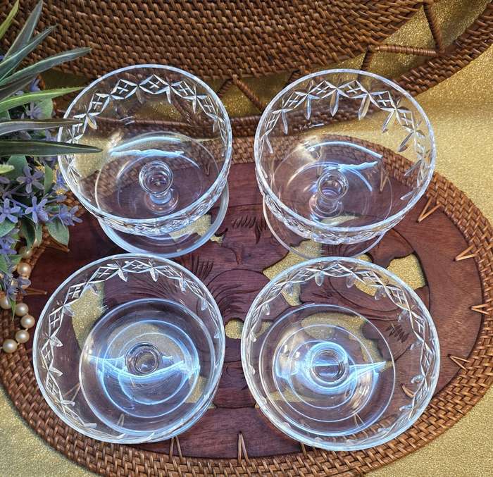 Set of 4 Webb Corbett Cut Crystal Glasses